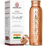 Pure Copper Water Bottle 34 OZ – Leak-Proof Ayurvedic Copper Water Bottle for Drinking Water – Hammered Finish, BPA-Free, Durable & Eco-Friendly – Joint-Free, Rust-Resistant Coppers Vessel for Daily - Image 2