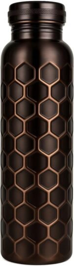 Pure Copper Water Bottle (Not for Freezer Use) - 27 oz Hammered Design | Handmade Ayurvedic Copper Bottle for Daily Drinking | Leak-Proof, Eco-Friendly - Image 2