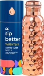 Pure Copper Water Bottle – 1 Liter (34 Oz) | Diamond Textured Design | Leak-Proof, Durable & Eco-Friendly | Elegant & Sustainable Hydration Companion for Office, Gym, Yoga & Travel - Image 2