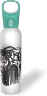 Pyrex 24-Oz Color Changing Glass Water Bottle with Silicone Coating, Leakproof and Textured Glass Reusable Water Bottle with Flip-Top Lid, Eco-Friendly, BPA-Free Silicone Coating, Doodles - Image 2