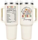 Qtencas Speech Therapy Gifts, Speech Language Pathologist Gift, SLP Gifts 40 Oz Stainless Steel Travel Tumbler, Therapist Appreciation Present for Women, Christmas Birthday Present for SLP - Image 2