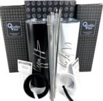 QualityVibe 20 oz Wifey & Hubby Skinny Tumblers, Set of 2, Stainless Steel, Engraved, Modern, Wedding & - Image 2