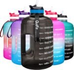 QuiFit Motivational Gallon Water Bottle - with Straw & Time Marker BPA Free Large Reusable Sport Water Jug with Handle for Fitness Outdoor Enthusiasts Leak-Proof - Image 2