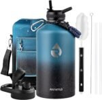 RAYMYLO 128oz Insulated Water Bottle, Triple Wall Vacuum Stainless Steel Water Bottles - Keeps Cold 48H, Reusable One Gallon Jug for Gym, Sports, Camping, Hiking,Travel, Starry Sky-Indigo/Black - Image 2