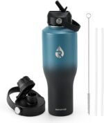 RAYMYLO 40 oz Insulated Water Bottle with Straw fit in Car Cup Holder, Triple Wall Vacuum Stainless Steel(Cold 48 hrs, Hot 24 hrs), Leakproof & Non-BPA, Hydro Travel Flask with Straw and Spout Lid - Image 2
