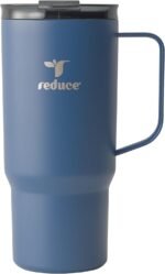 REDUCE 24 oz Hot1 Vacuum Insulated Mug for Hot Tea, Coffee and Other Hot Drinks - With Flo-Motion Lid and Handle, Single-Serve and Cupholder Friendly, Keeps Drinks Hot for up to 8 Hrs, Mineral Blue - Image 2