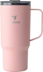 REDUCE 24 oz Hot1 Vacuum Insulated Mug for Hot Tea, Coffee and Other Hot Drinks - With Flo-Motion Lid and Handle, Single-Serve and Cupholder Friendly, Keeps Drinks Hot for up to 8 Hrs, Pink Salt - Image 2