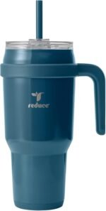REDUCE 40 oz Stainless Steel Tumbler with Handle - Dual-Wall Vacuum Insulated Travel Mug, Sweat-Proof Lid & Reusable Straw - Keeps Drinks Cold for 24 Hrs, Fits Cupholders, Dishwasher Safe - Dark Web - Image 2