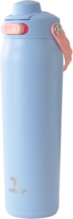 REDUCE Aura Vacuum Insulated 26 oz Water Bottle - Leak-Proof & Chug Spout for Quick Hydration - Keeps Drinks Cold for 30 Hours - Removable Handle for Travel or Gym - Soft Sit Base - Glacier - Image 2