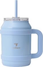 REDUCE Reusable 50 oz Cold1 Water Tumbler – Ergonomic Handle – Double-Wall Insulation – Sturdy Desktop/Tabletop Mug with Lid and Straw – BPA-Free – Stainless Steel for Gym, Home, or Office– Glacier - Image 2