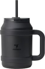 REDUCE Reusable 50 oz Cold1 Water Tumbler – Ergonomic Handle – Double-Wall Insulation – Sturdy Desktop/Tabletop Mug with Lid and Straw – BPA-Free – Stainless Steel for Gym, Home, or Office– Phantom - Image 2