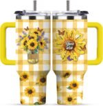 RHONGE Sunflower Tumbler For Women, 30 Oz Sunflower Christian Stainless Steel Tumbler, Christmas Gifts For Women Mom Sister Best Friends, Christian Bible Coffee Insulated Cup - Image 2