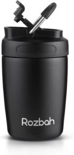 ROZBAH 12oz Stainless Steel Coffee Tumbler - Insulated Travel Mug with Lid, Spill-Proof, Dishwasher Safe, Reusable for Hot & Cold Drinks - Image 2