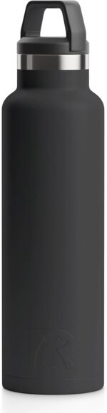 RTIC 20 oz Vacuum Insulated Water Bottle, Stainless Steel Metal, Double Wall, BPA Free, for Hot and Cold Drinks, Black - Image 2
