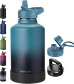 RUBYFLASK 64oz Insulated Water Bottle with Straw, Half Gallon Stainless Steel Vacuum Water Jug, Large Thermal Water Bottle Flask with Leakproof 3 Lids for Travel, Camping, Gym Sports Indigo Black - Image 2
