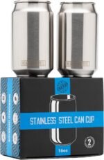 Real Deal Steel Can Tumbler Glass - Set of 2 - Stainless Steel 16oz - Soda Can Cup, Beer Can Glasses - Premium - Image 2