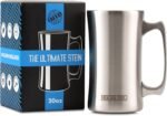 Real Deal Steel Stainless Steel Insulated Beer Mug Vacuum Beer Stein with Welded Handle - 20oz Total Capacity - Large Metal Tankard for IPA, Coffee - Double Walled Mug - Image 2