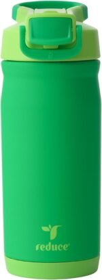 Reduce Hydrate Pro Kids 14oz Stainless Steel Insulated Water Bottle w/Straw – Spill Proof Tumbler for Kids – 30 Hour Cold Retention – Dishwasher Safe Leak-Proof Design - Clover Green - Image 2