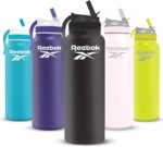 Reebok Lifestyle Stainless Steel Water Bottle - Insulated Water Bottle 32 oz With Straw - Double Wall Vacuum Insulated Sports Water Bottle, BPA Free - Image 2
