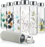 Reeho Borosilicate Glass Water Bottle, Sports Glass Drinking Bottle with Neoprene Sleeve and Stainless Steel Lid 16oz / 32oz - Image 2