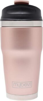 Retro Wave Insulated Tumbler – Triple-Layer Vacuum Stainless Steel Coffee & Tea Travel Cup, Spill-Resistant Lid - 12 oz, Rose Gold - Image 2