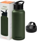 Retrospec Alder Insulated Water Bottle with Straw Lid & Handle Cap - Stainless Steel Wide Mouth Double-Wall Vacuum Insulated Thermos - BPA Free Leakproof Canteen - Image 2