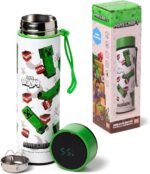 Reusable Stainless Steel Hot & Cold Insulated Drinks Bottle Digital Thermometer - Minecraft SSS… BOOM - Image 2