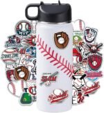 RhythmFit Baseball Gifts for Boys – 18 oz Baseball Water Bottle with 100 PCS Stickers, Stainless Steel Insulated Bottle, Sports Gear & Stuff for Boys - Image 2