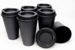 Rolling Sands USA Made 16 oz Reusable Coffee Cups with Lids 6 Pk, To Go Travel Cups, Hot or Cold Drinks, Dishwasher and Microwave Safe, Black - Image 2
