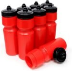 Rolling Sands USA Made 24 oz Sports Squeeze Water Bottles, 8 Pack, BPA-Free, Easy Drink One Way Flow Valve, Fits Most Bike Cages, Dishwasher Safe, Durable, Reusable and Lightweight, Red - Image 2
