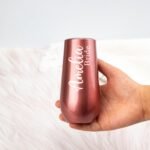Rosehut Personalized Champagne Tumbler,Custom Stainless Steel Insulated Wine Glass with Name Engraving - Bridesmaid, Maid of Honor, Wedding Party Gifts - Gift for Her (Gold) - Image 2