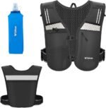 Running Vest for Men Women, Adjustable Hydration Vest with 500ml Soft Water Bottle, Reflective Hydration Pack for Trail Marathon Running, Hiking, Cycling - Image 2