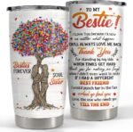 SANDJEST Best Friend Tumbler 20oz Besties Gifts for Women BFF Soul Sister Bestie Stainless Steel Insulated Tumblers Coffee Travel Mug Cup Friendship Gift for Birthday Christmas - Image 2