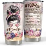 SANDJEST Mom Tumbler 20oz Stainless Steel Insulated Tumblers Coffee Travel Mug Mother Cup Gift for Best Moms Mother Mama Mommy Gifts from Daughter Son for Birthday Christmas - Image 2