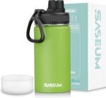 SASEUM Kids Sport Water Bottle 12oz Stainless Steel Double Wall Vacuum Thermal Mug with Leak Proof Spout Lids, Wide Mouth Metal Insulated Water Jug for Gym and Travel（Apple Green） - Image 2