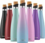 SASEUM Wine Bottle, 24 oz Insulated Stainless Steel Water Bottle and Wine Decanter with Vacuum Sealed Lid - Pink&Blue 24 oz (700ml) - Image 2