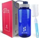 SHOKE Tritan Wide Mouth 1 Liter Water Bottle Leakproof, Eco Friendly Large BPA-Free Reusable Water Bottles with Handle 32oz, Portable Drink Water Space Cup For Adult Gym Travel with Bottle Brush - Image 2