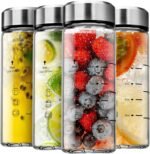 SIEROZUR Glass Juice Bottles 12oz- 4 Pack Wide Mouth Glass Bottles with Lids for Juicing Smoothies, Infused Water, Beverage Storage - BPA Free, Leakproof, Reusable, Borosilicate - Image 2