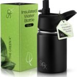 SIPX™ Kids 12 oz Insulated Water Bottle with Straw Lid – Leakproof Stainless Steel, BPA-Free, Easy to Carry – Perfect for School, Camp, Sports & Travel – Black - Image 2