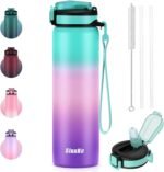 SLUXKE 24oz Water Bottle Insulated with Straw, Stainless Steel Water Bottles with Carrying Strap BPA Free, Double wall Straw Drinking Bottle Prefect for Sport,School, Office, Fitness - Image 2