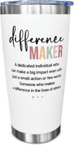 SOL VIBES Difference Maker Tumbler, 20 Oz Stainless Steel - Motivational, Office, Work Gifts for Women - Anniversary, Christmas, Birthday, Thank You Gifts for Boss, Leader, Employee, Coworker, Teacher - Image 2