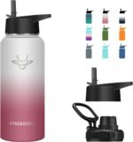STACEGEELE Insulated Vacuum Water Bottle with Spout Lid & Screw on Top | Stainless Steel Flask for Kids Leak Proof Lightweight Eco Friendly 18oz / 24oz / 32 oz / 40oz(40oz Garnet) - Image 2