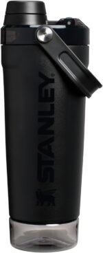 STANLEY Vitalize Shaker Bottle 20 oz | Leakproof Insulated Stainless Steel Shaker Cup | Base Storage and Twist On Fast Flow Lid | Protein Shakes and Pre Workout Powder | BPA-Free | Black - Image 2