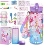 Sanilinwild Gifts for Girls Age 4-12-Decorate Your Own Water Bottle - DIY Friendship Bracelet,Christmas/Easter/Birthday Gift Ideas,Fun Arts and Crafts Gifts Toys for Girls((Purple Mermaid) - Image 2
