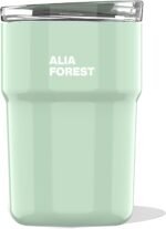 SaturnBird 12 oz Coffee Mug with Lid, for Cold & Hot Drinks, Vacuum Insulated Stainless Steel Coffee Tumbler for Cold & Hot Drinks, Reusable Double-Wall, BPA-Free, Seafoam Green (NO.2) - Image 2