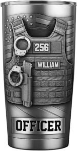 Serve And Protect Personalized Police Officer Tumbler Custom Name Law Enforcement Gift For Him Coffee Travel Mug Retirement Graduation Present Sheriff Deputy Stainless Steel Insulated Cup - Image 2
