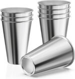 Set of 8 Stainless Steel Cups,16oz Stackable Metal Drinking Cups, Stacking Beer Pint Cups for Home, Party, Camping, Outdoor - Image 2