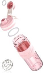 Shaker Bottle - 650ml/23oz, Durable & Leak-Proof, Perfect for Super Creamy Fitness Protein Shakes (Pink) - Image 2