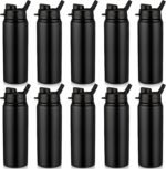 Shellwei 10 Pcs Aluminum Metal Water Bottles Bulk 24 oz Lightweight Leak Proof Sports Water Bottle with Snap Lid Reusable Bottle for Travel Camping Hiking - Image 2