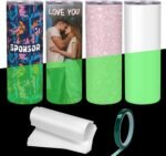 ShineMe Sublimation Tumblers 20 oz, Glow in the Dark Sublimation Cups with Spill Proof Lids and Shrink Wrap, 4 pack Stainless Steel Tumbler for Valentines' Day Gift - Image 2